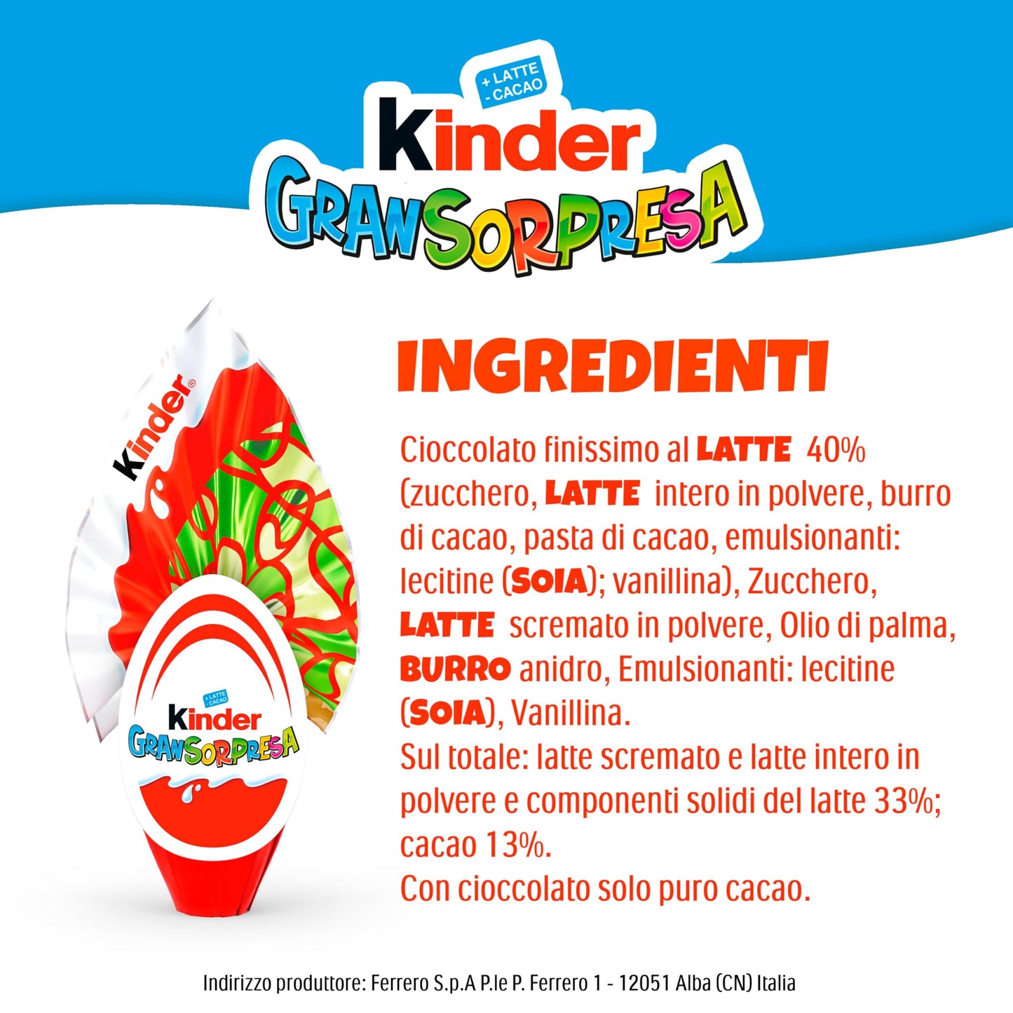 Kinder GranSorpresa Mickey and Friends, Uovo di Pasqua Kinder 2026 di Finissimo Cioccolato al Latte con Sorpresa Mickey and Friends, 150 g