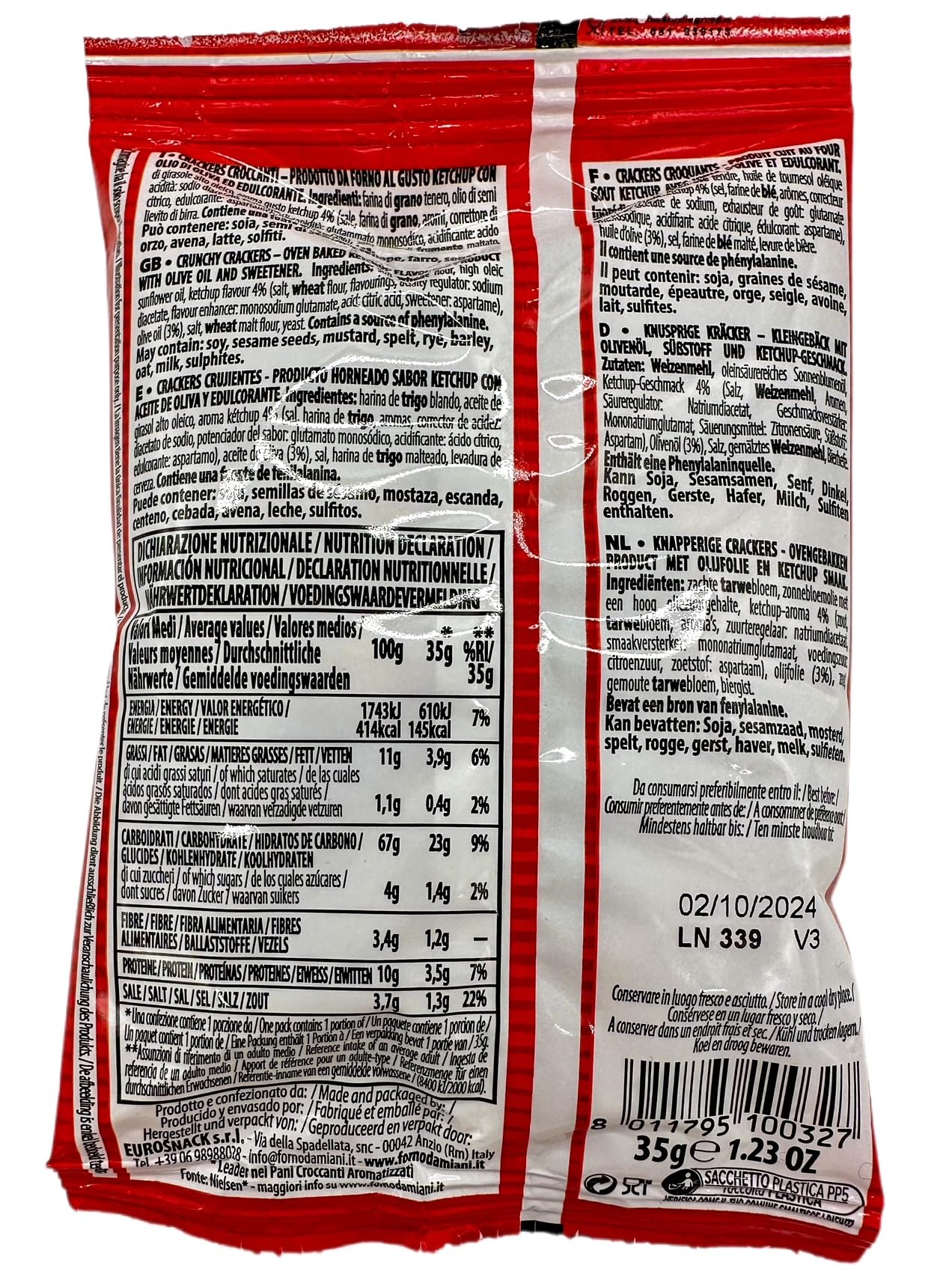 Croccantelle Forno Damiani gusto ketchup (10bs da 35 grammi)