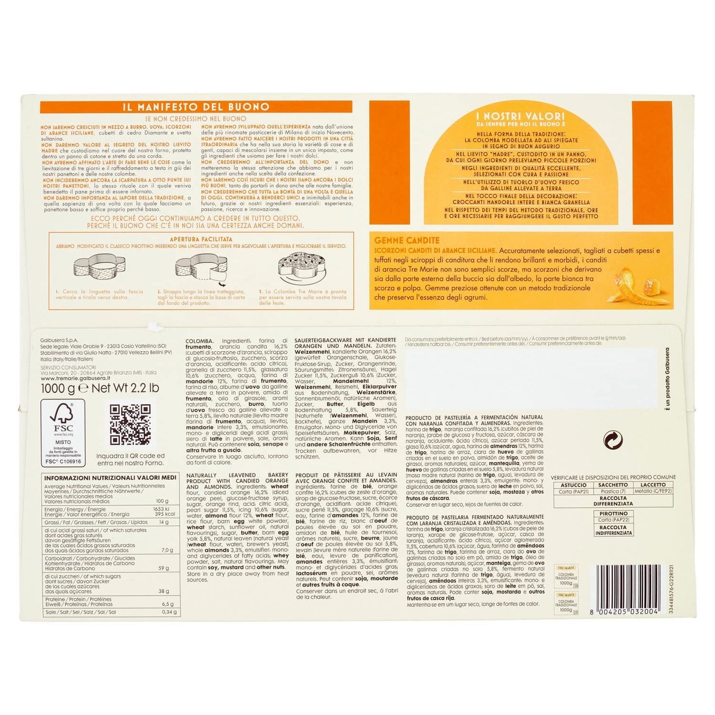 Le Tre Marie Colomba Tradizionale, 1kg