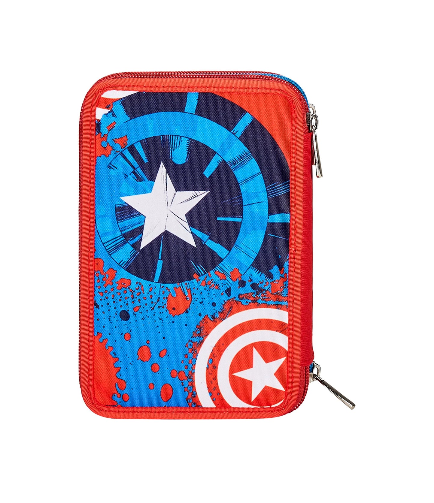 Seven Astuccio Scuola 3 Scomparti, Disney - CAPTAIN AMERICA - LEGENDAY AVANGE, Blu Rosso - Portapenne Multi Scomparto Con Matite, Penne e Colori, Accessori Zaino, Zaino Scuola - Astuccio Bambino