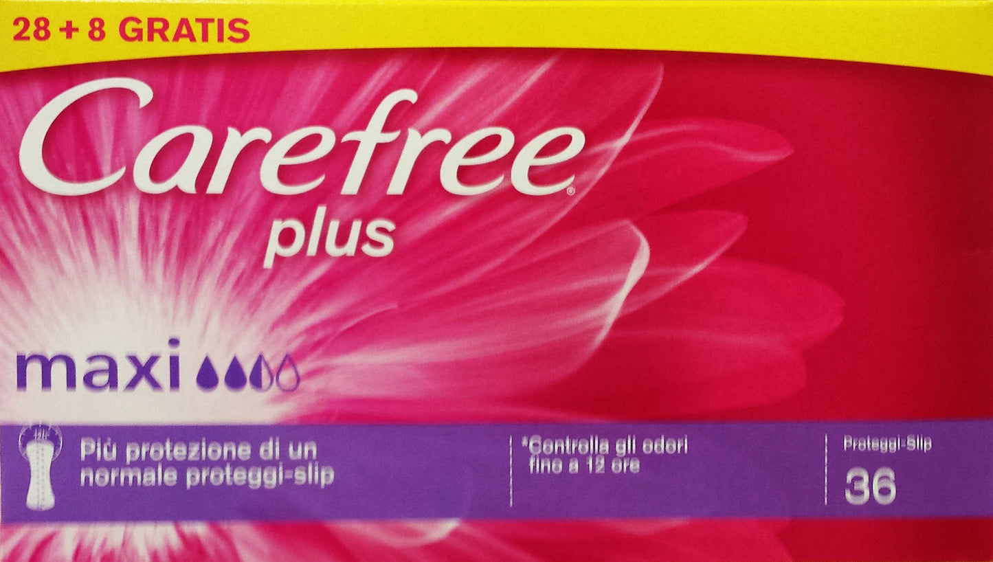12 x CAREFREE Proteggi Slip Plus Maxi 36 Pezzi