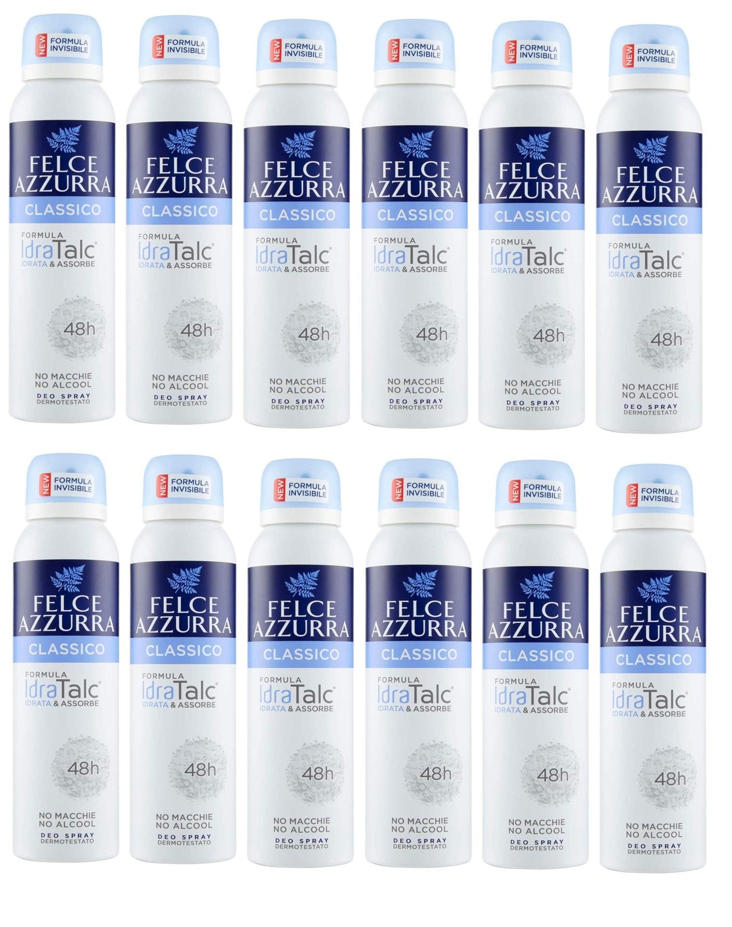 12 x FELCE AZZURRA Deo Persona Spray Profumo Classico 150 Ml