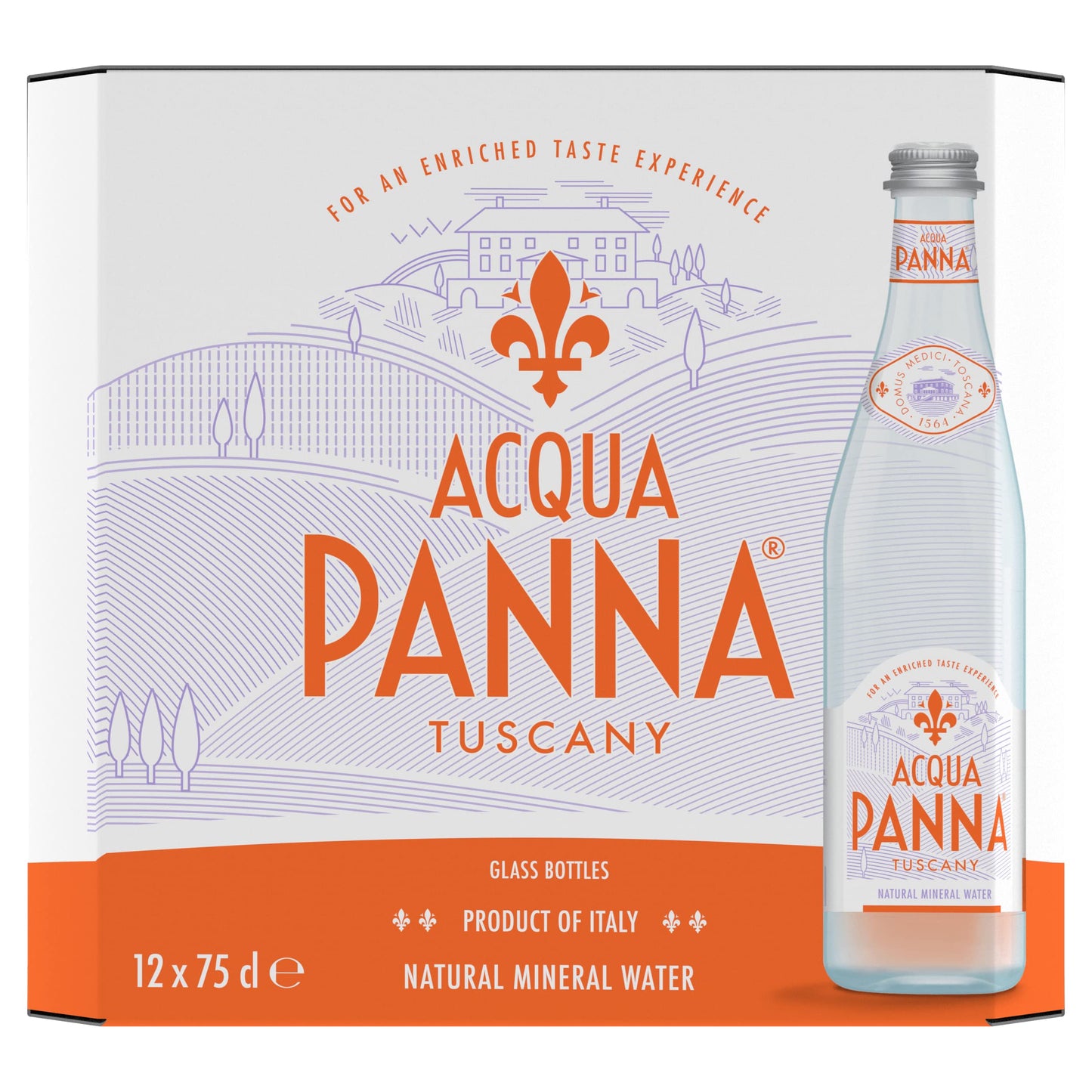 Acqua Panna Still Natural Mineral Water Glass 12x750ml