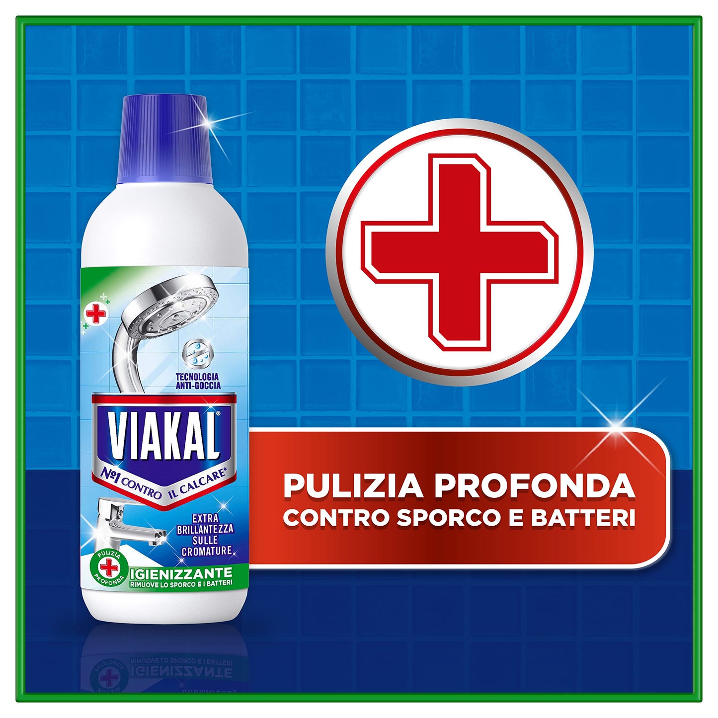 Viakal Anticalcare Detersivo Liquido Igienizzante, 10 x 470 ml, Per Incrostazioni Di Calcare Difficili In Bagno E In Cucina, Con Tecnologia Anti-goccia
