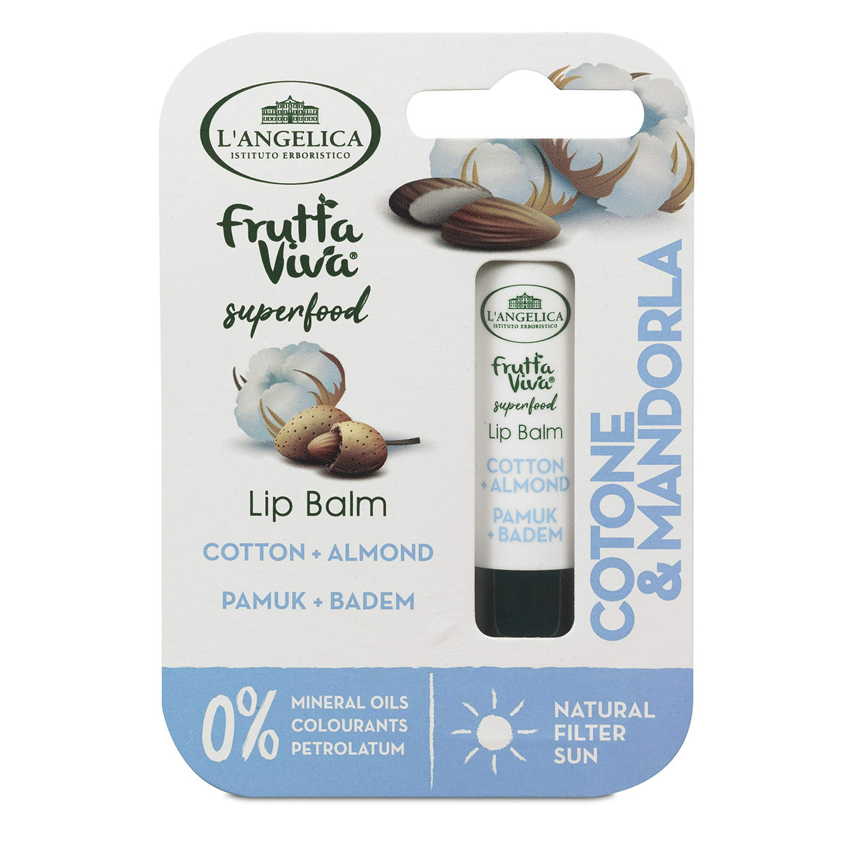 Frutta viva Balsamo labbra, Cotone & Mandorla
