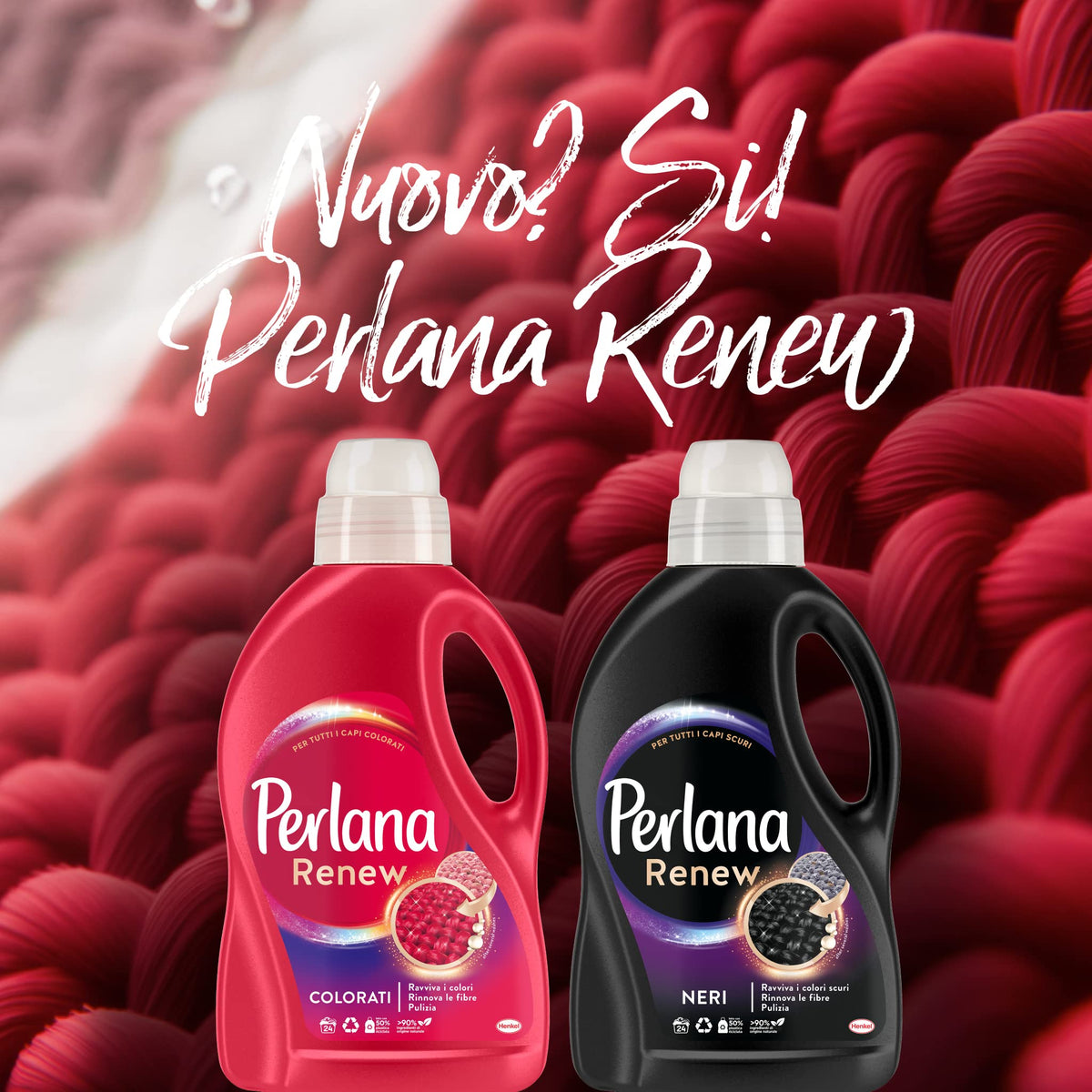 Perlana Renew Liquido Neri, ottimale per tutti i capi colorati, confezione singola da 48 lavaggi