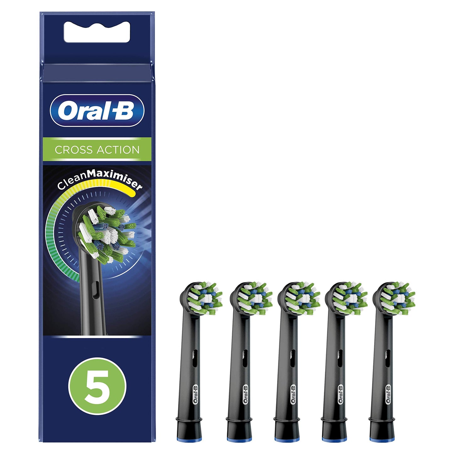 Testine Di Ricambio nere Oral-B Cross Action, Confezione Da 5 Pezzi