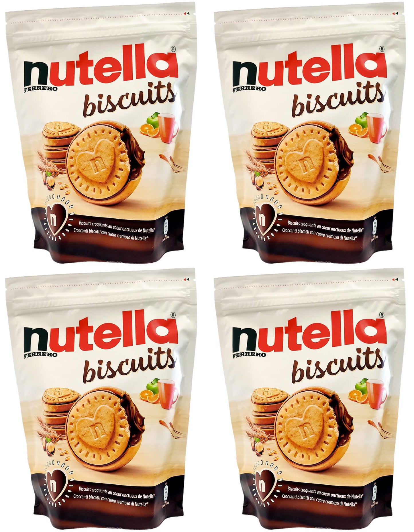 4 NUTELLA BISCUITS DA 304 GR - UN CUORE GRANDE IL BISCOTTO COL CUORE DI NUTELLA