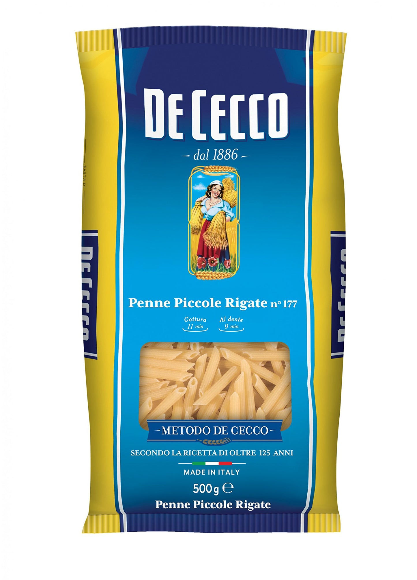 5 x De Cecco Penne Piccole Rigate No. 177 Italian Pasta 500 g