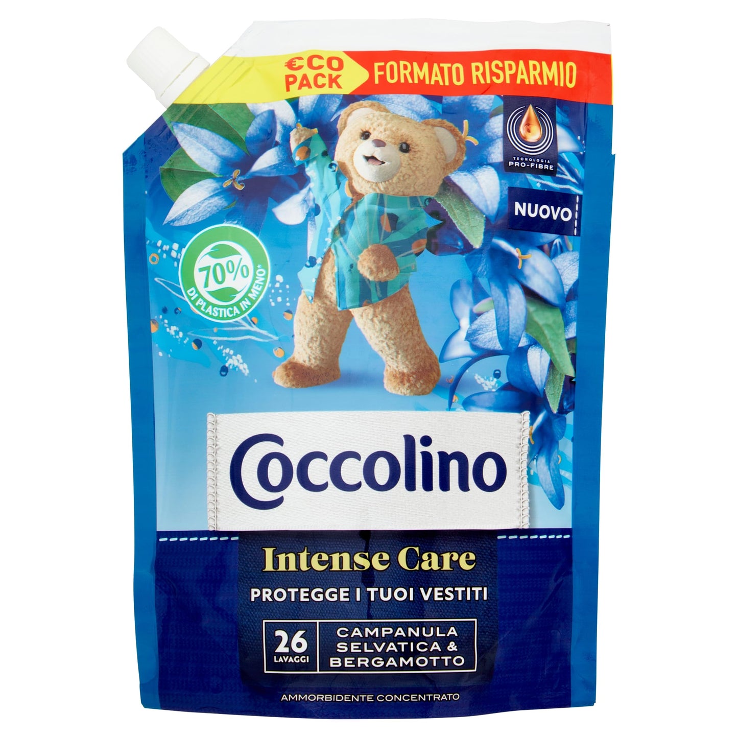 Coccolino Ammorbidente Concentrato Intense Care Campanula & Bergamotto 26 Lavaggi €co Pack 600 ml