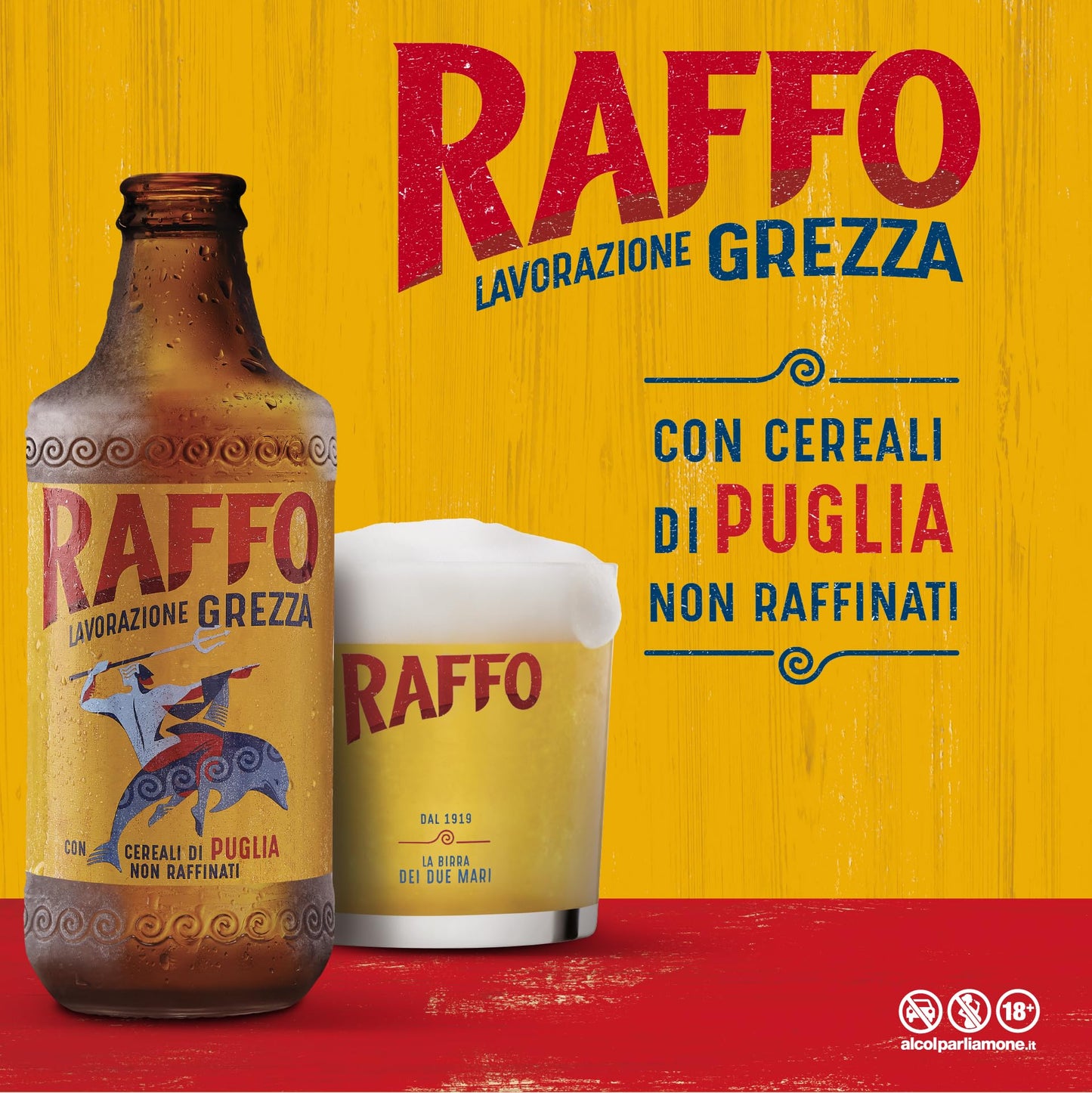 Raffo Lavorazione Grezza Cassa Birra con 24 Bottiglie da 33 cl, 7.92 L, Birra Lager Non Filtrata A Bassa Fermentazione dal Gusto Piacevolmente Fresco e dal Colore Dorato, Gradazione 4.8% Vol