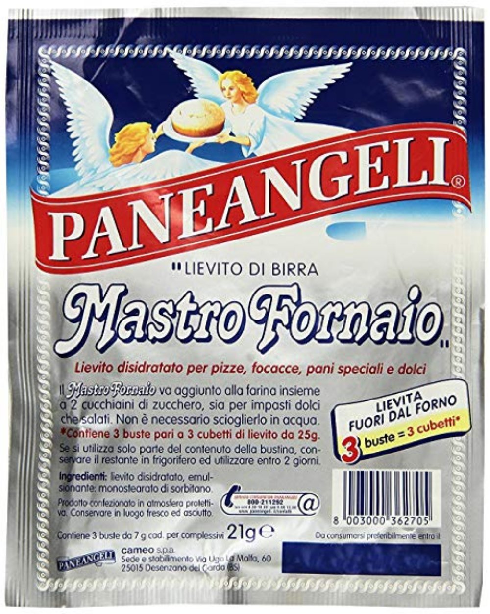 Paneangeli Mastro Fornaio Italian Brewer's Yeast 0.74oz 21gr, Pack of 2