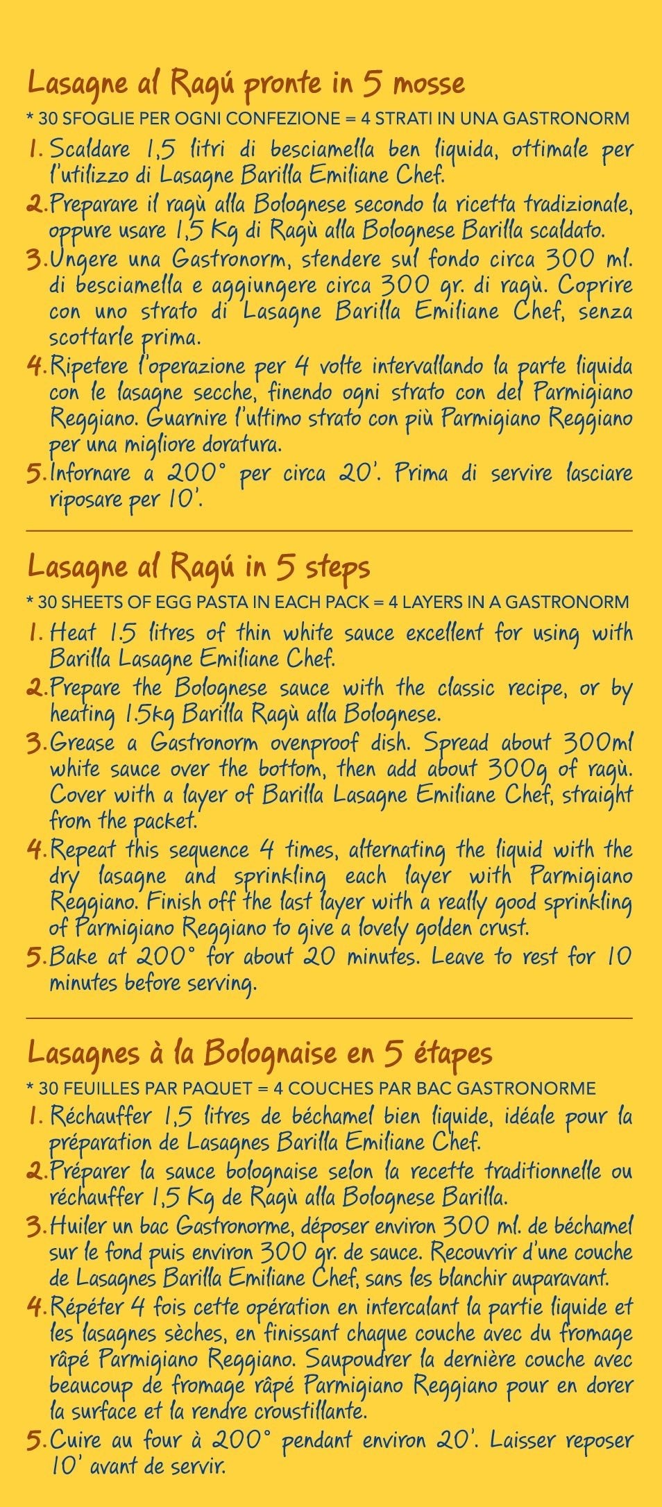 Barilla Emiliane Chef Lasagne all'Uovo – Confezione da 6 (6 x 500 g)