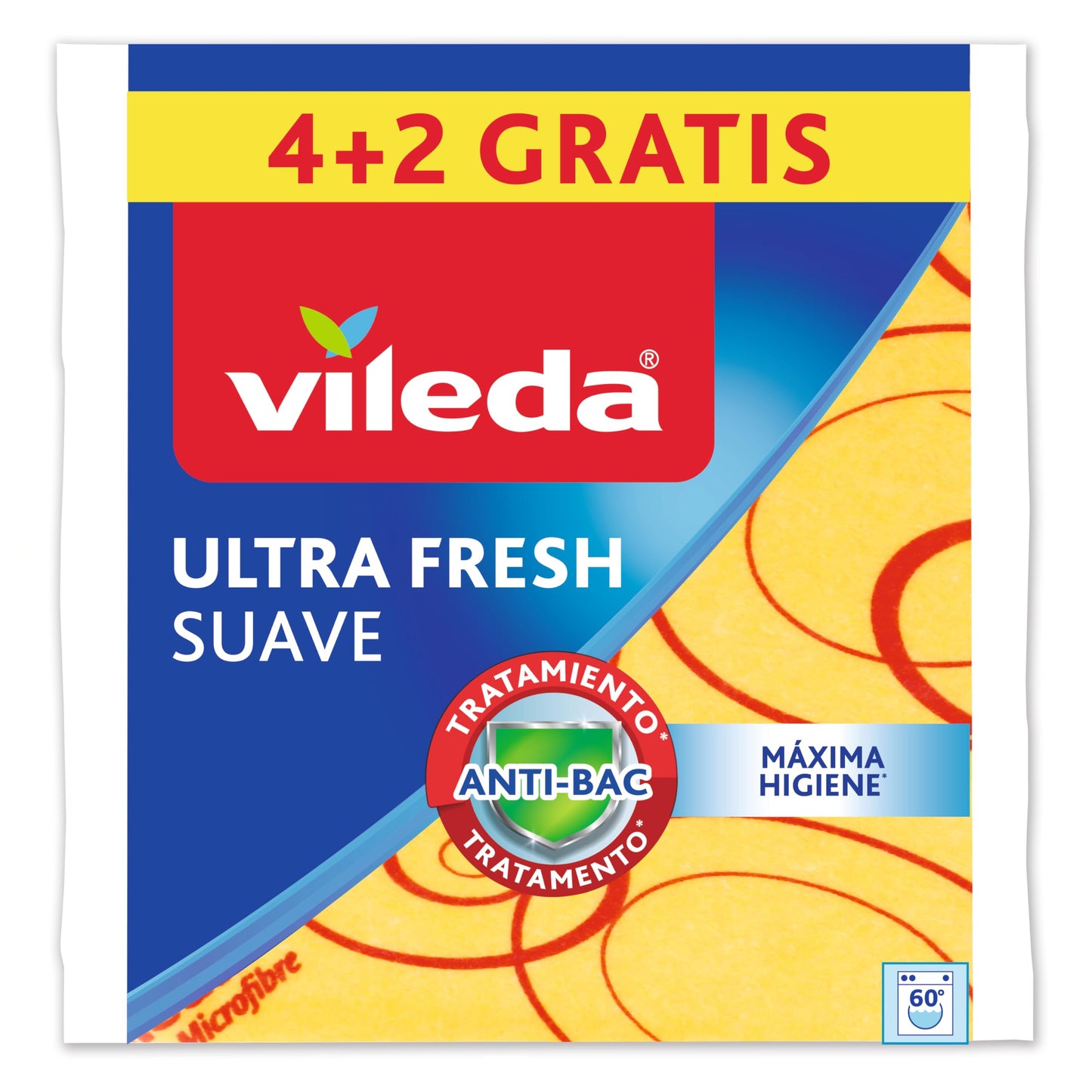 Vileda 142010 - Morbido Panno Multiuso, 30% in Microfibra, 4 PCS + 2 PCS Gratis