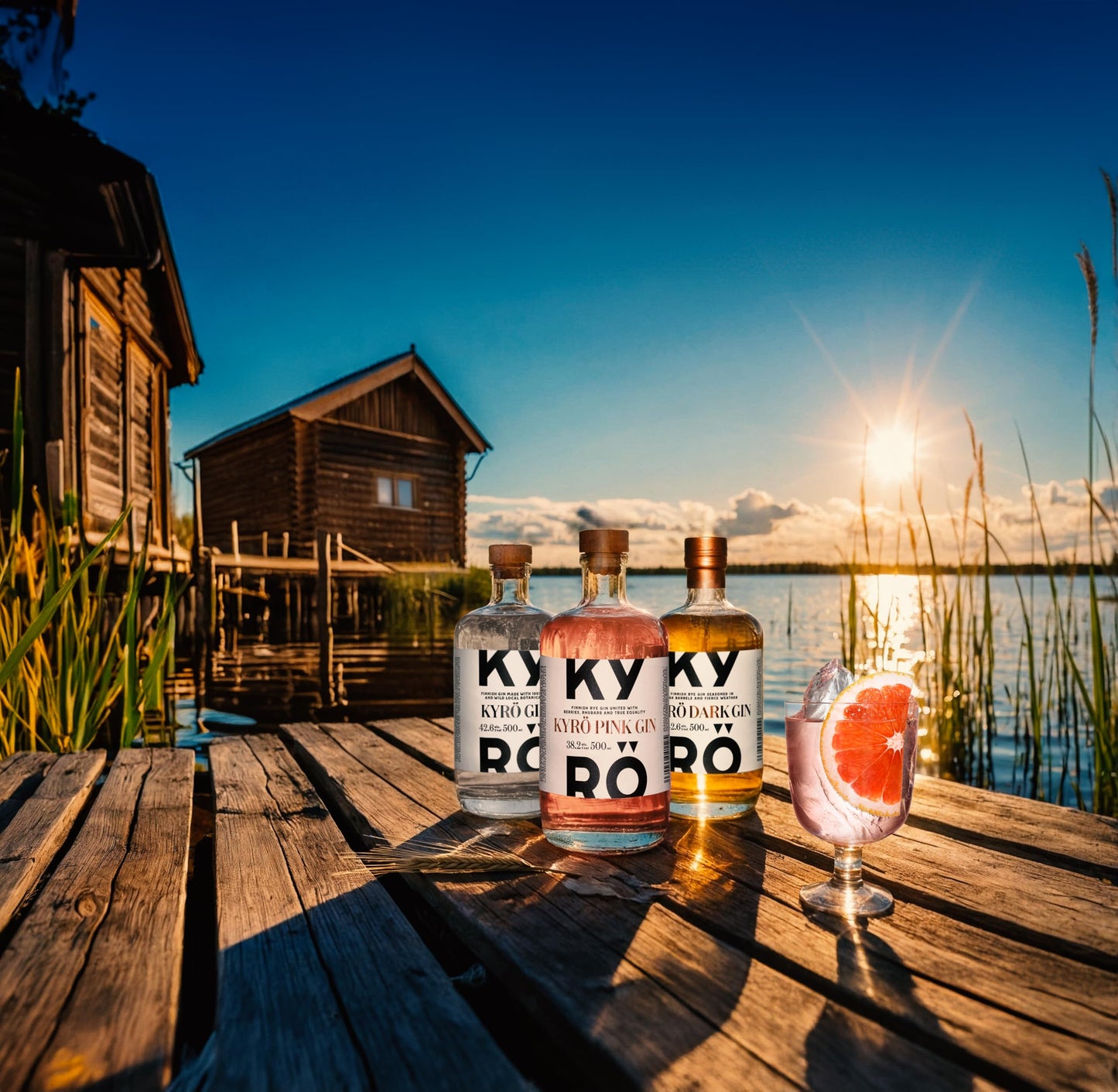 Kyrö - Gin Finlandese, Distillato di Segale con Aggiunta di 20 Botaniche, Senza Glutine, Bottiglia in Vetro da 500 ml