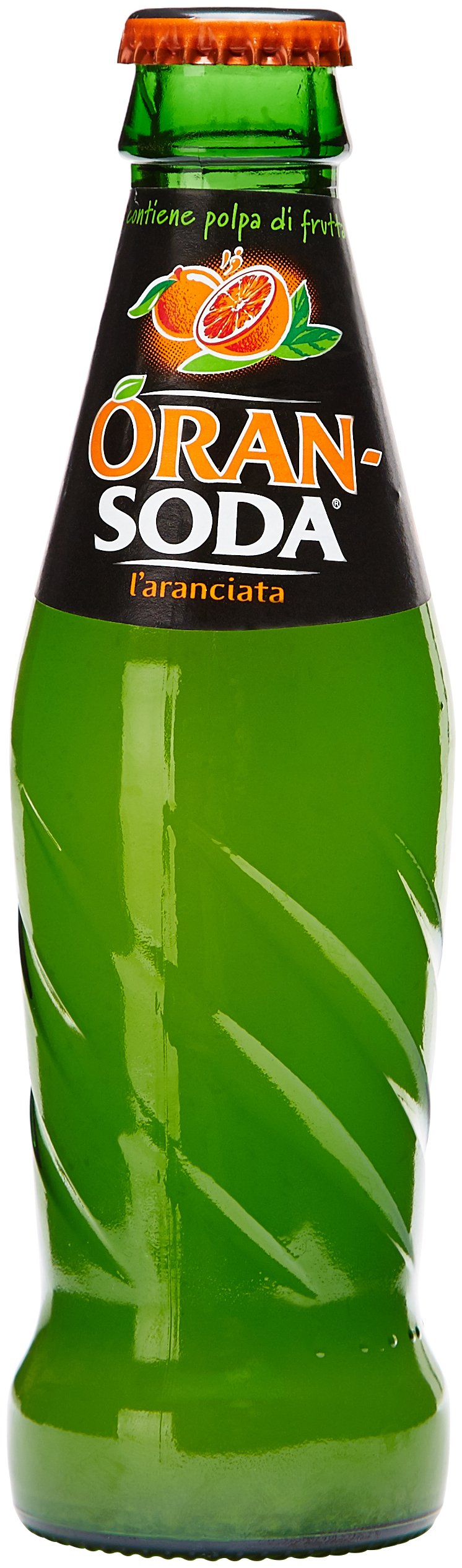 Oransoda | Bevanda Gassata all'Arancia, 6 Bottiglie in Vetro da 20 cl VAP, Originale Aranciata Italiana con Succo di Arance Siciliane, Senza Coloranti