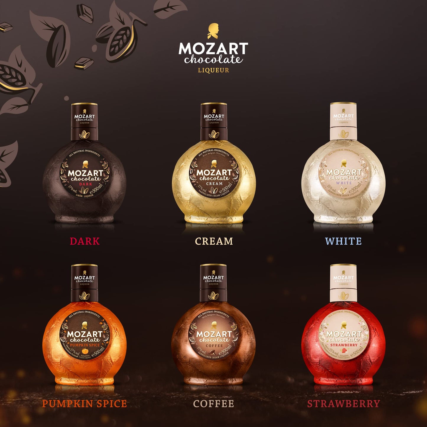 Mozart Chocolate Liqueurs "Dark Chocolate" Liquore Di Cioccolato Fondente - Mozart Distillery - 700 ml