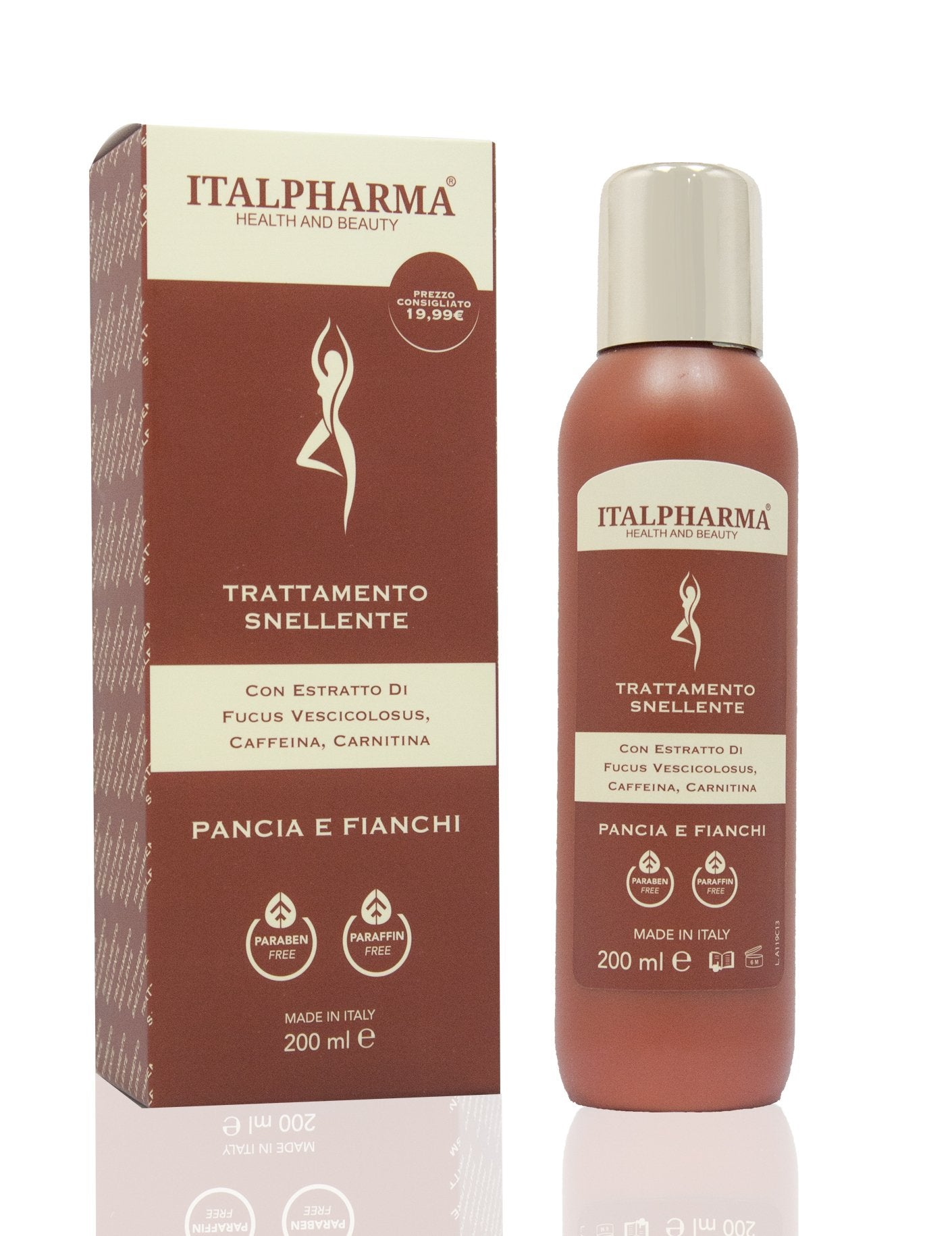 Trattamento Snellente pancia e fianchi con Estratto di Fucus Vescicolosus, Caffeina, Carnitina, ITALPHARMA