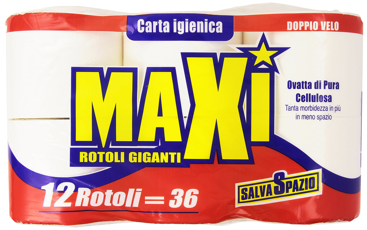 Maxi - Carta Igienica, Ovatta Di Pura Cellulosa, Doppio Velo - 12 Rotoli