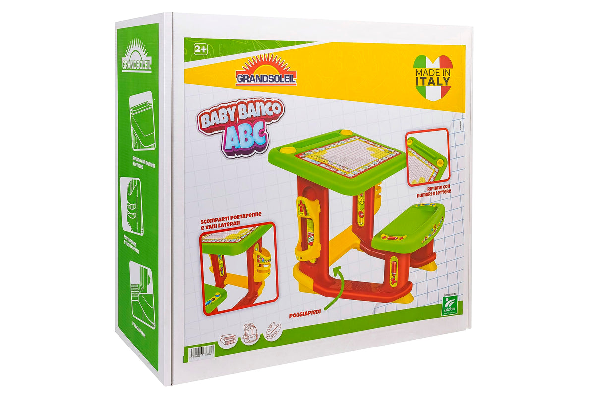 Grand Soleil 41870 - Banco Scuola per Bambini ABC - 100% Made in Italy - Globo Giocattoli