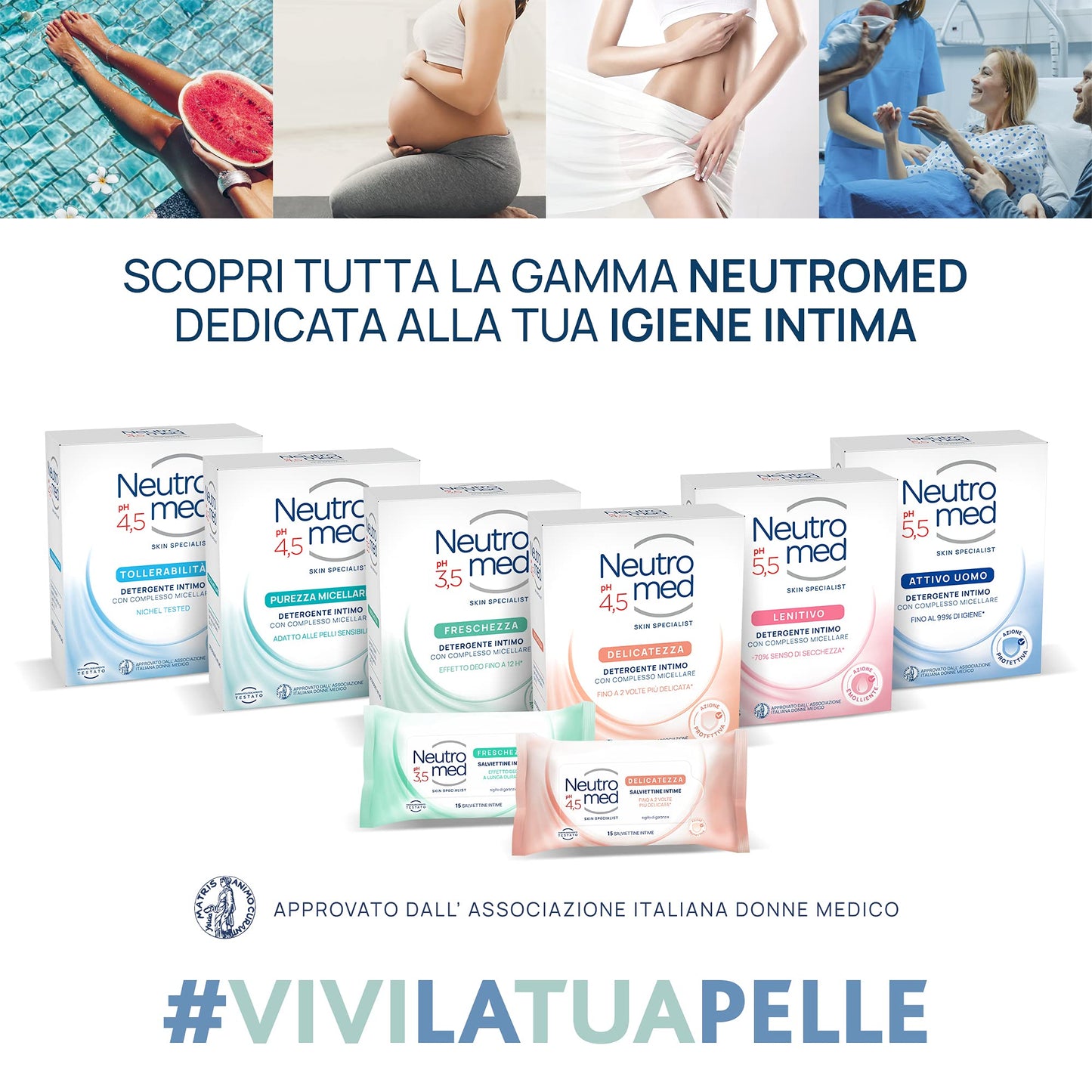 Neutromed Detergente Intimo Attivo per Uomo, con Complesso Micellare, Azione Protettiva, pH 5.5, 12 Pezzi x 200 ml