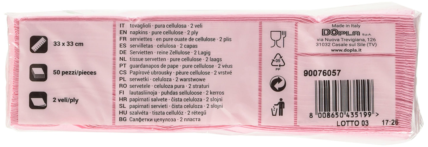Tovaglioli 2Veli 33X33 X50 Rosa