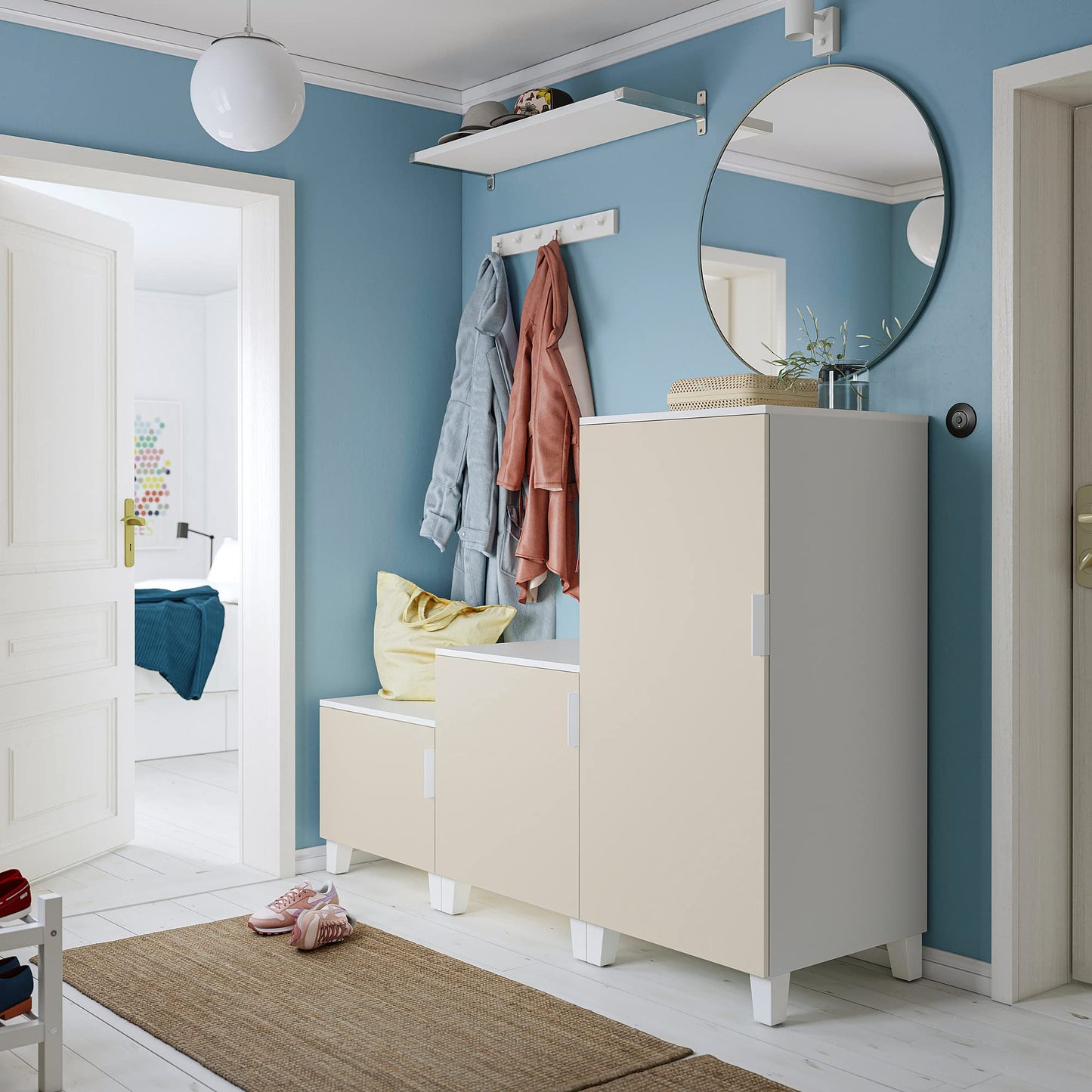 IKEA LÄTTHET Gamba, 11 cm, Bianco/Legno