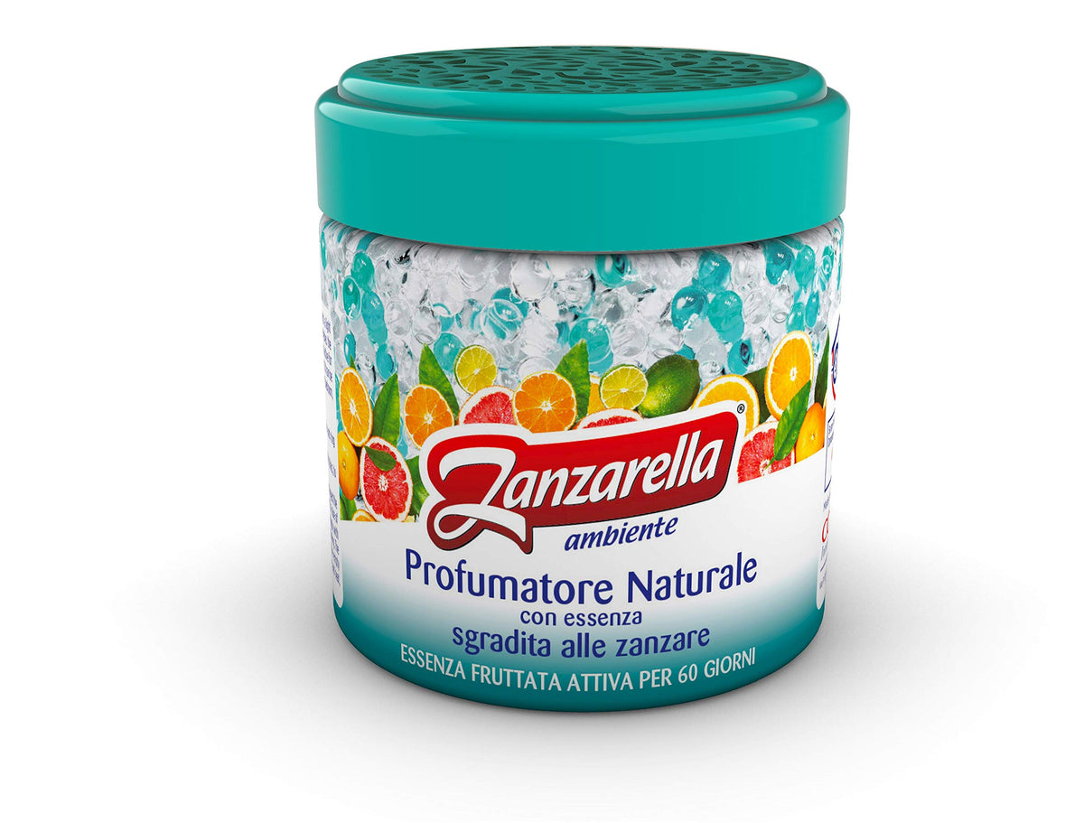 Zanzarella, Profumatore per Ambienti Antizanzare in Perle ESPLOSIONE DI AGRUMI, Repellente Naturale per Zanzare, Attivo Fino a 60 Giorni, Pacco da 6x170 gr (Il pacchetto può variare)