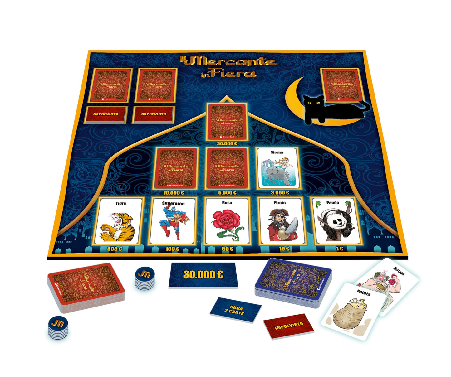 Clementoni - 16824 - Mercante in Fiera - Show TV - Gioco Da Tavolo Di Società Per Tutta La Famiglia, Gioco Adulti & Bambini 8-99 Anni, 2-6 Giocatori, Lingua Italiano, Made In Italy