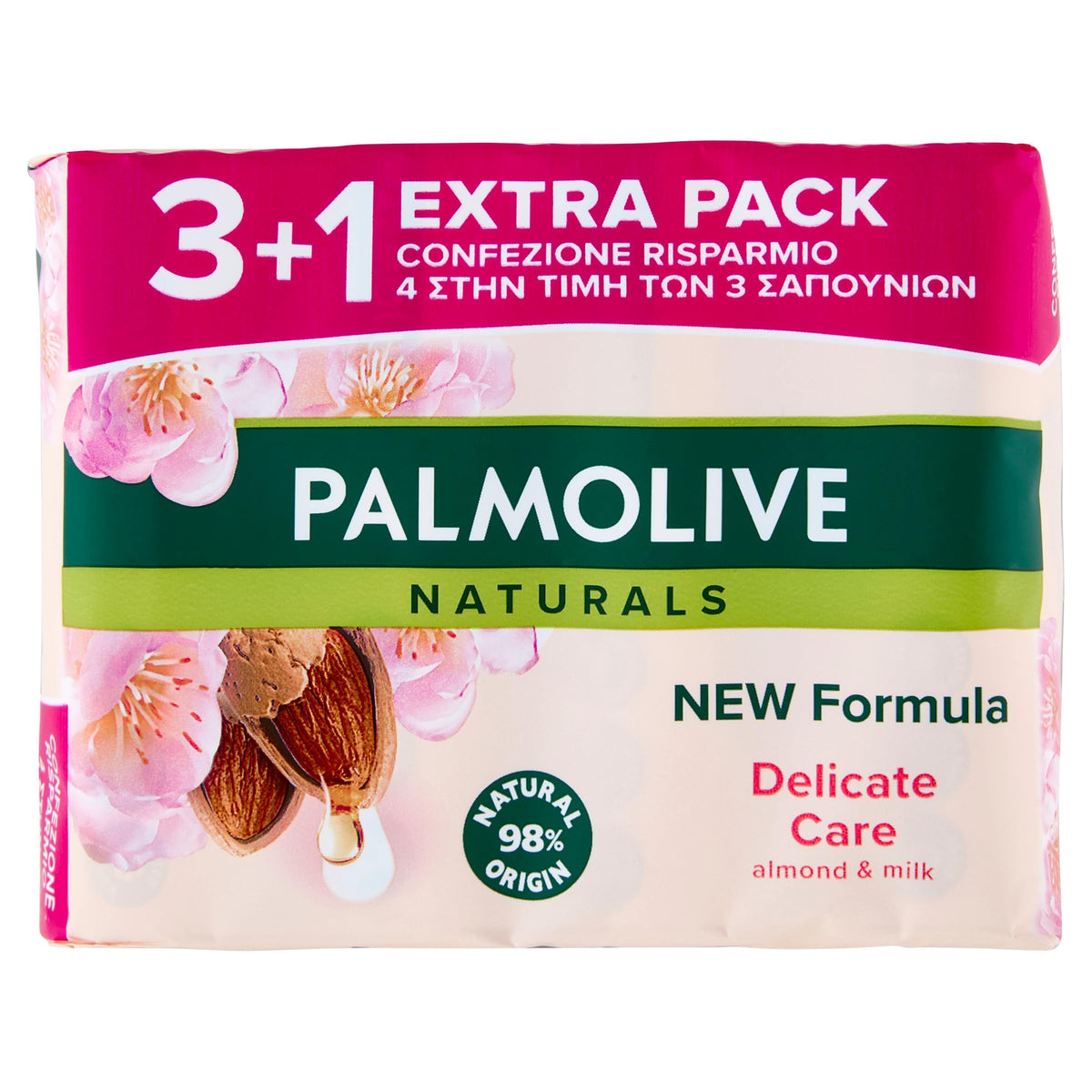 Palmolive sapone solido Naturals Latte e Mandorla 4x90 g