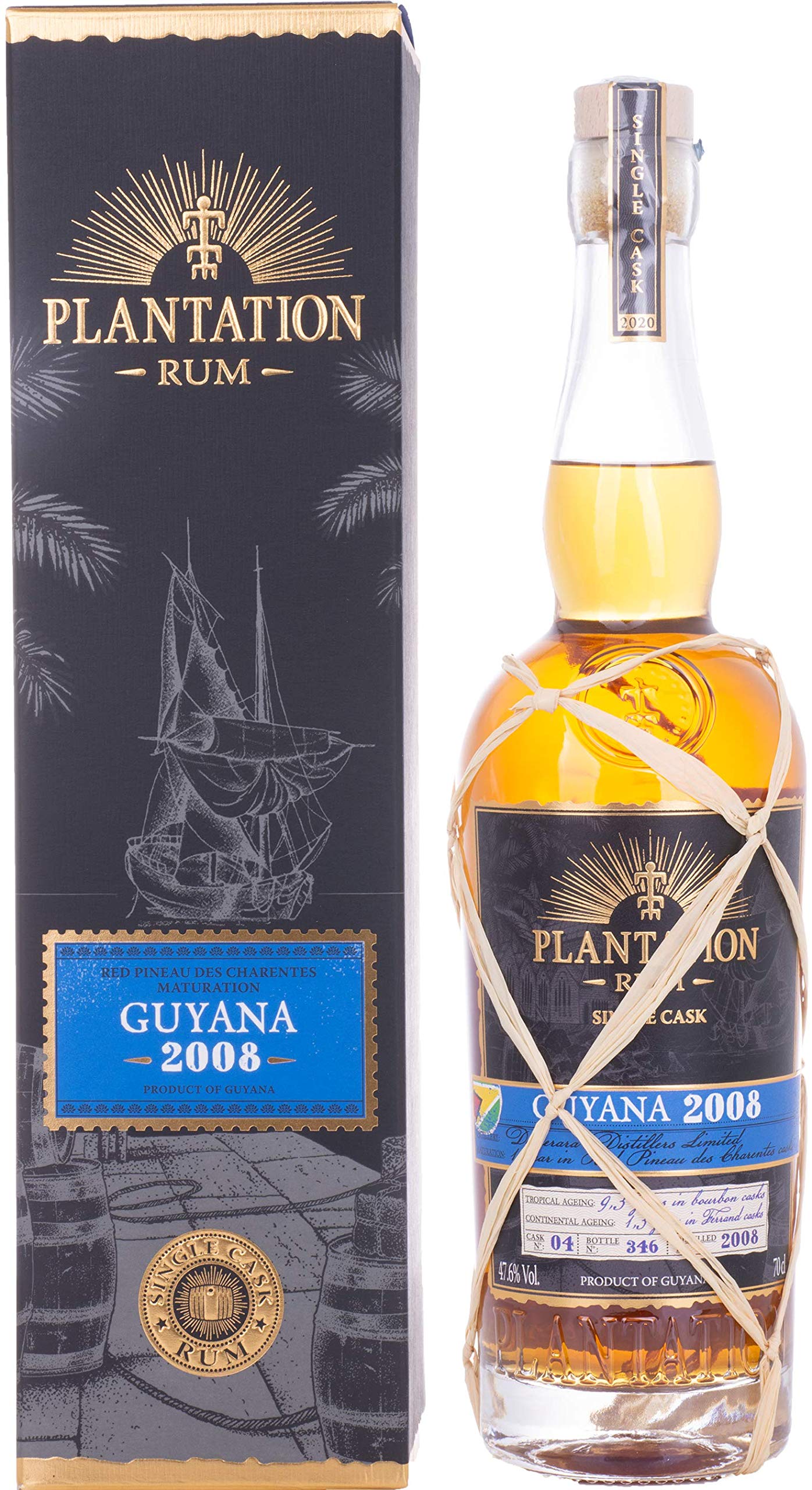 Plantation Rum GUYANA Red Pineau des Charentes Maturation 47,6% Vol. 0,7l in Giftbox