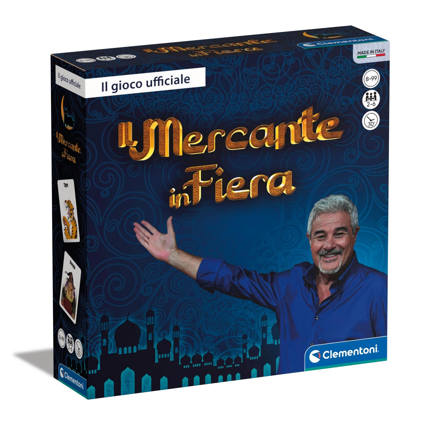 Clementoni - 16824 - Mercante in Fiera - Show TV - Gioco Da Tavolo Di Società Per Tutta La Famiglia, Gioco Adulti & Bambini 8-99 Anni, 2-6 Giocatori, Lingua Italiano, Made In Italy