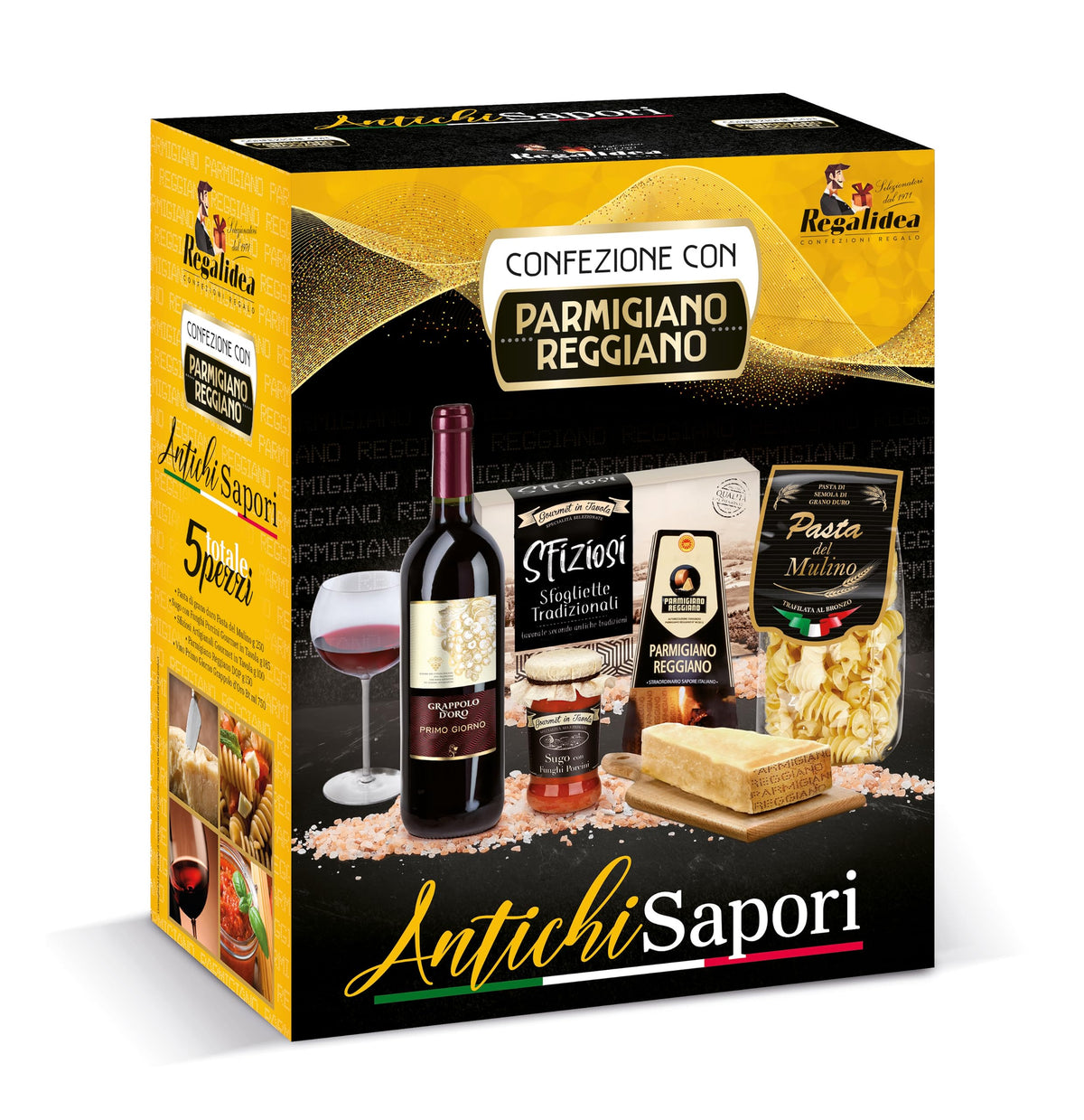 Cesto Natalizio Regalidea Antichi Sapori Parmigiano - 5 pezzi