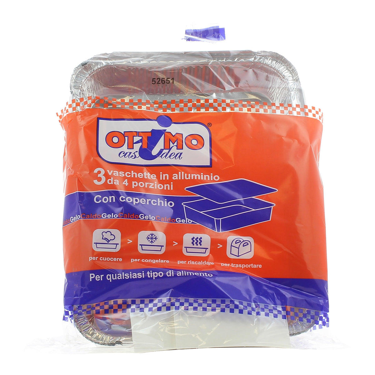 Ottimo Vaschette Alluminio Con Coperchio 4 Porz.Pz.3