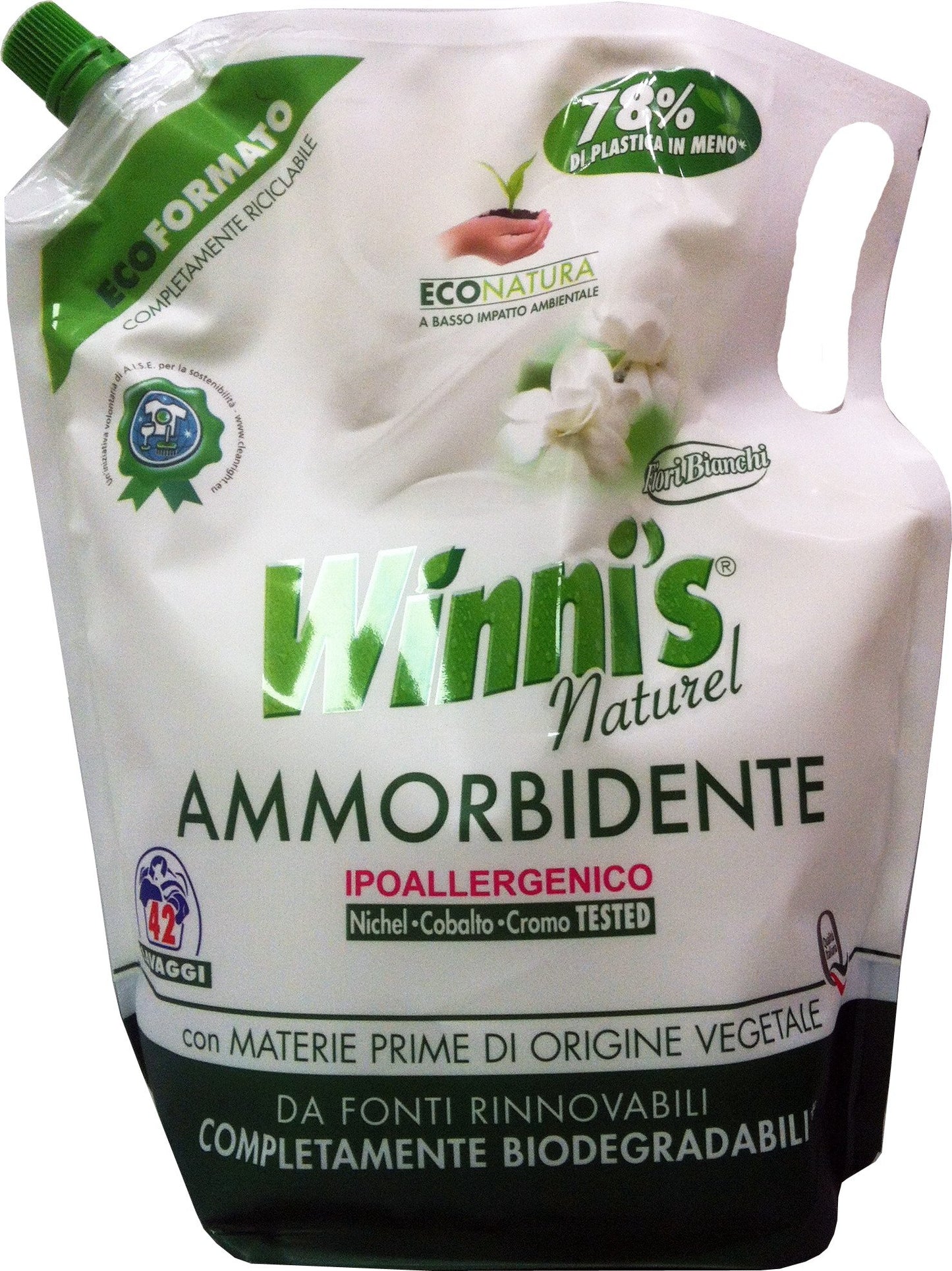 8 x WINNI'S Ammorbid.Ecoformato Fiori Bianchi 42 Lavaggi 1470 Ml