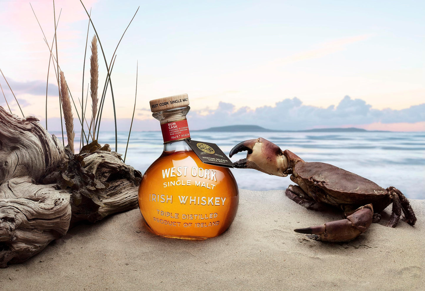 West Cork Port Cask Finish - Single Malt Whisky Irlandese Maturato in Botti di Porto, 46%, Bottiglia in Vetro da 70cl