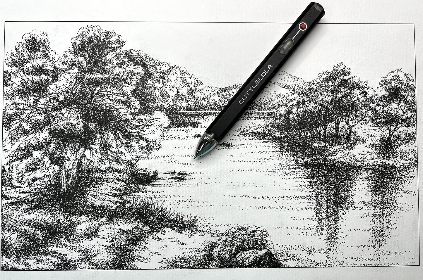 Cuttlelola DotsPen The Black Knight – Penna da disegno elettrica ricaricabile, multi-velocità, 195,04 g (confezione da 1)