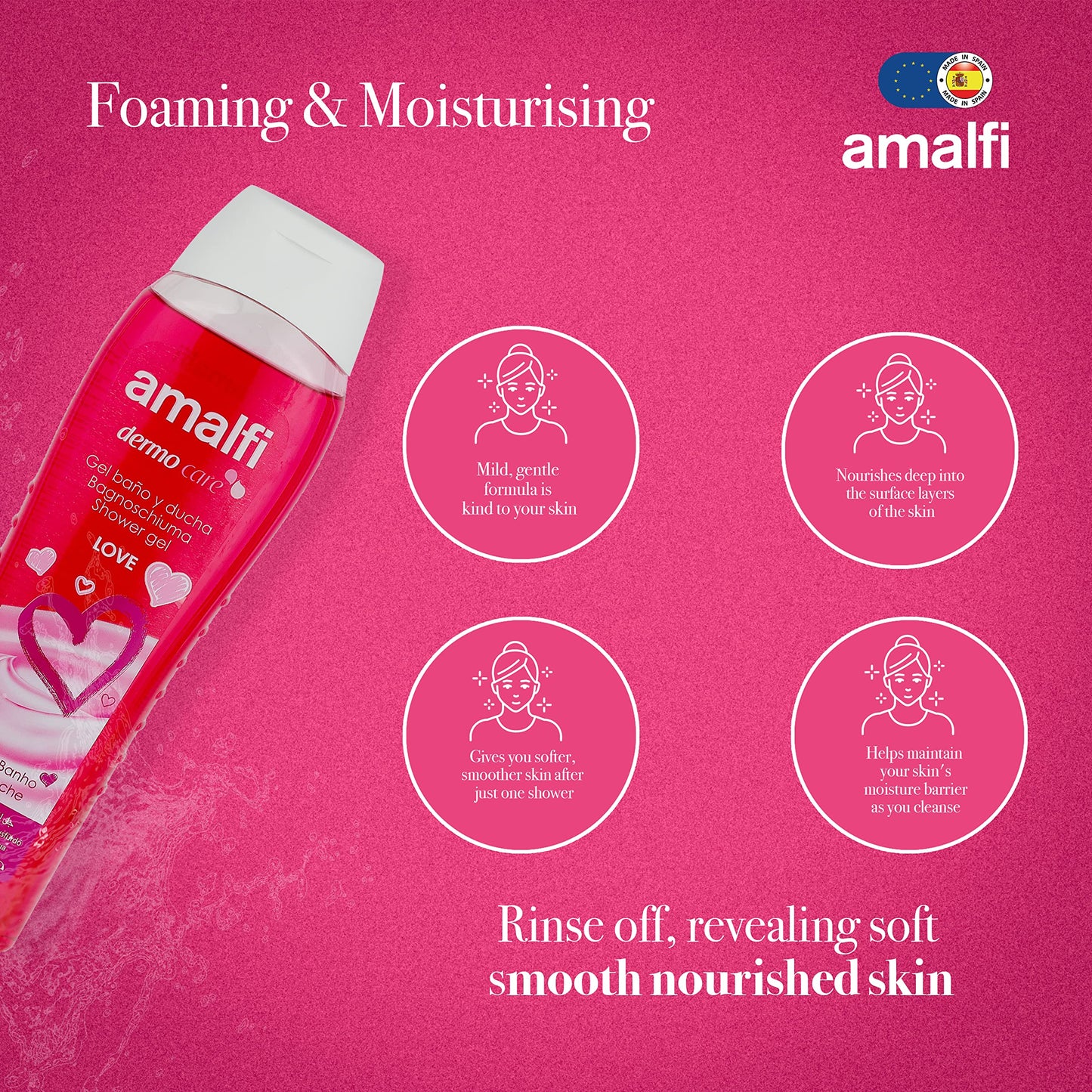 Amalfi gel da bagno Dermo Care Bagnoschiuma LOVE 750 ml