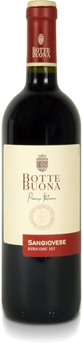 BotteBuona Vino Rosso Sangiovese Rubicone IGT, Vino Fresco con Sentori di Violetta e Frutti Rossi, 11.5% Vol, Confezione con 6 Bottiglie da 750 ml