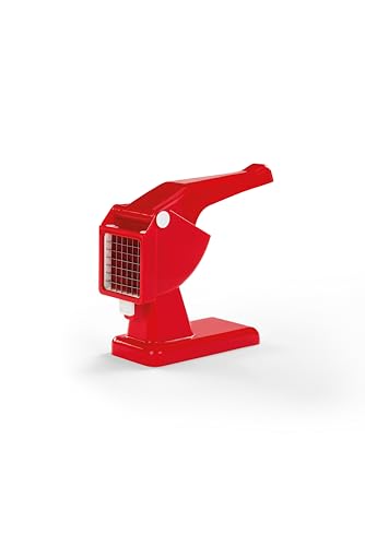 Rigamonti 496111 TRANCIAPATATE MM.9X9 M.Chips, Corpo in Polipropilene Lame griglia in Acciaio Inox indurito Piedini in Silicone, True Red