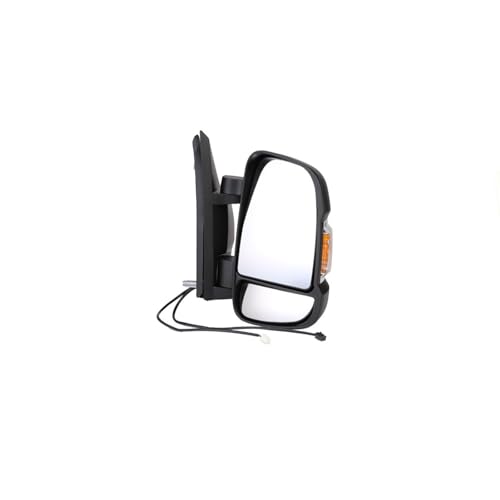 CG94 - Specchietto Retrovisore Elett. Term. Braccio Corto con Fan. - Compatibile per Auto Jumper - Calotta Nera