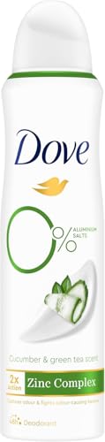 Dove Deodorante Spray Advanced Care 0% Go Fresh Cetriolo, Senza Alcol e Sali di Alluminio, Formula Idratante e Delicata, Pelle Asciutta Fino a 48 Ore, Deodorante Uomo e Donna, 150ml