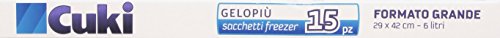 Cuki - Sacchetti Freezer Gelopiù, Formato Grande (29X42cm) - 3 confezioni da 15 pezzi [45 pezzi]