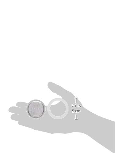 Confezione con 3 Guarnizioni + 1 Filtro per macchine del caffè, 4 tazze, Alluminio