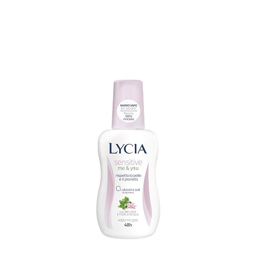 Lycia - Sensitive Me&You Deodorante Vapo, Senza Alcool, Senza Sali di Alluminio, Efficacia 48 ore, profumo di Melissa e Fiori d’Acqua, 75ml