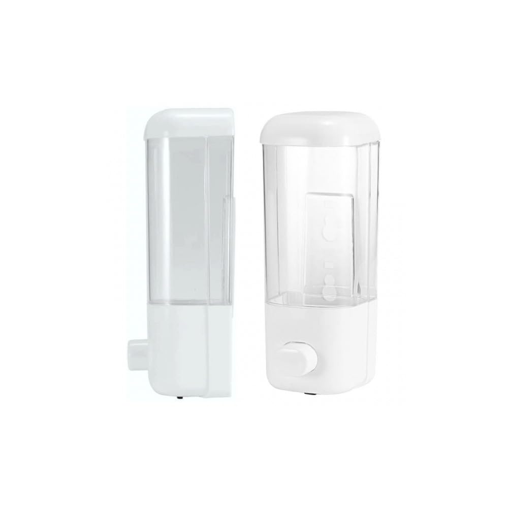 CG94 Dispenser di Sapone Liquido a Parete 1 Posto Bianco Ricaricabile per Bagno & Cucina