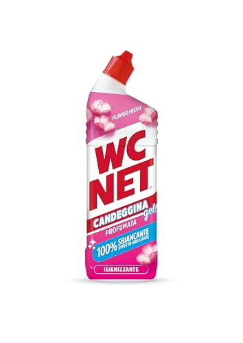 Wc Net - Candeggina Gel Profumata, Detergente per Sanitari e Superfici, Azione Sbiancante e Igienizzante, Fragranza Flower Fresh, 700 ml x 4 Confezioni