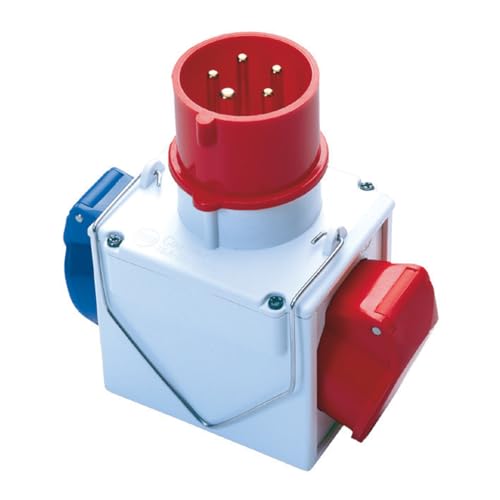 FANTON 73112 Adattatore industriale da spina 3P+N+T a 1 presa 3P+T e 1 presa 2P+T IP44