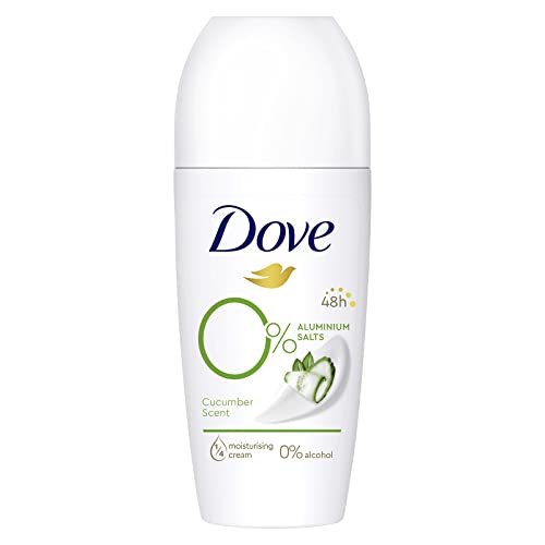 Dove, Deodorante Roll On Advanced 0% Sali Go Fresh Cetriolo, Deodorante Antitraspirante, Formula Senza Alcol e Sali di Alluminio, Protezione Fino a 48 Ore, Deodorante Uomo e Donna, 50ml