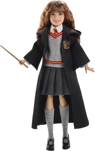Harry Potter Hermione Granger Collectible Doll (1-in) con uniforme di Hogwarts, vestito e parete di Grifondoro